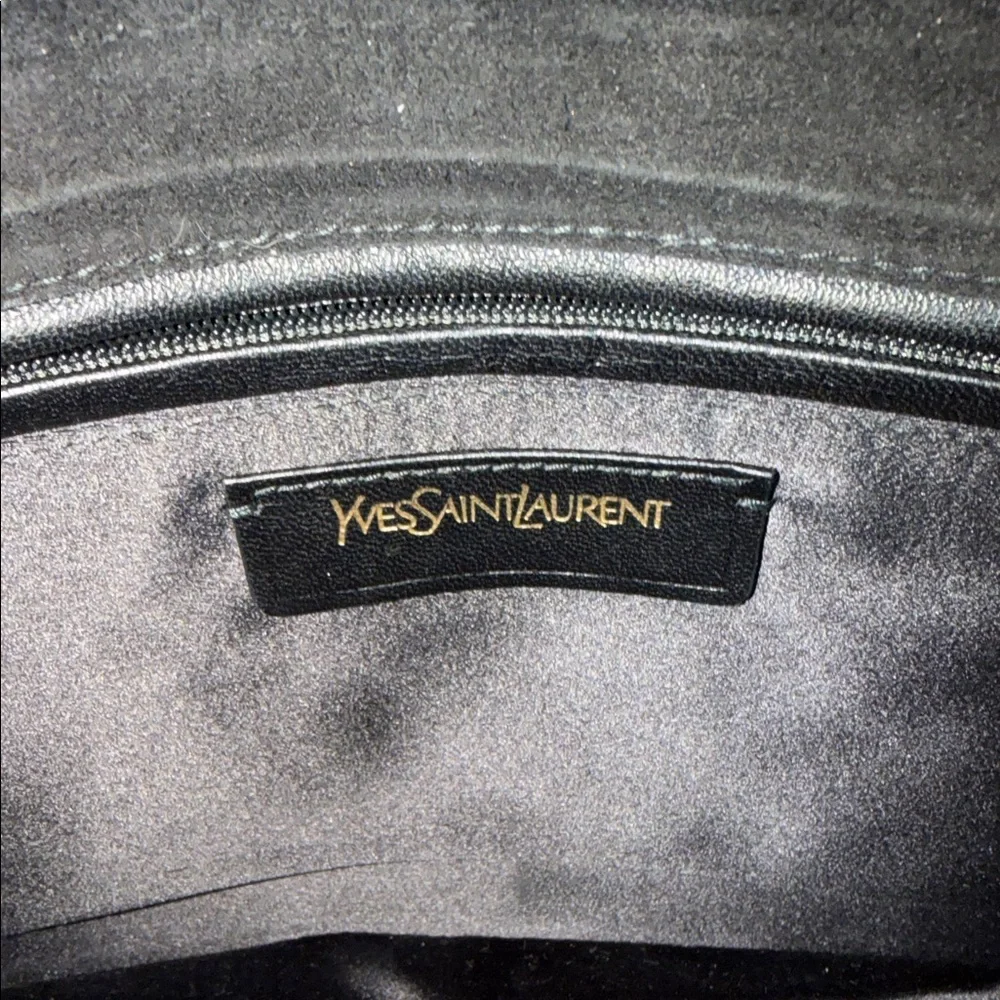 YSL Patent Leather Trim Cork Envelope Clutch in Dark Brown. NEW!!! - Picture 5 of 10